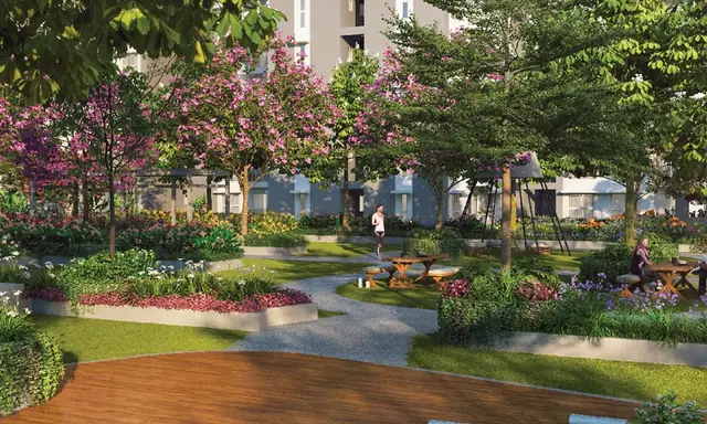 Flowering garden walk
